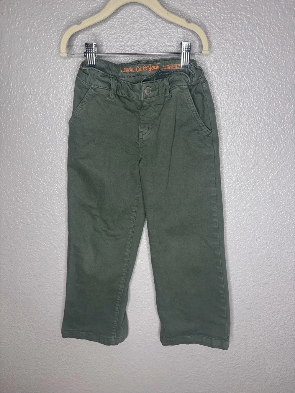 Cat & Jack Wide Leg Green Jeans size 6